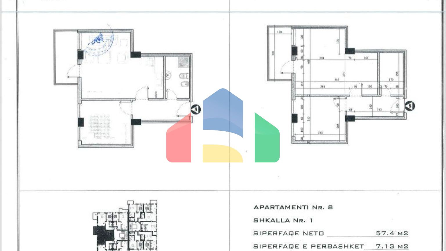 1+1 с балконом, р-н Шкемби Кавая, 64.5 м.кв