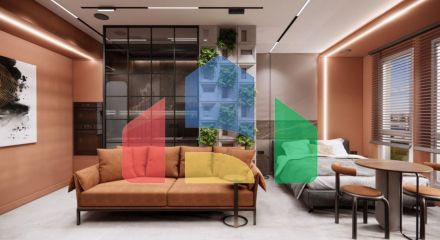 Студия с ремонтом, р-н Черрет, 42 м.кв Студия с ремонтом, р-н Черрет, 42 м.кв