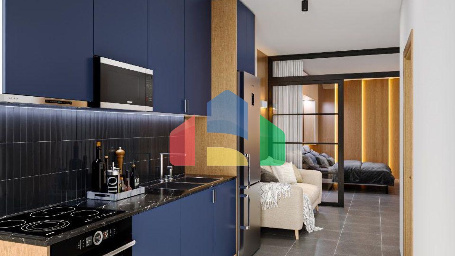 2+1 с видом на море, р-н Пляж Иллирия, 67,4 м.кв