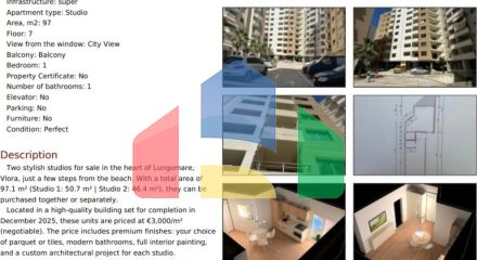 2 студии с балконом, город Влера на Лунгомаре, 97 м.кв