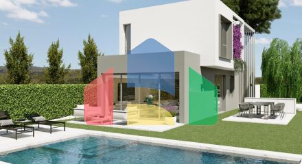 Отдельные дома с садом и бассейном