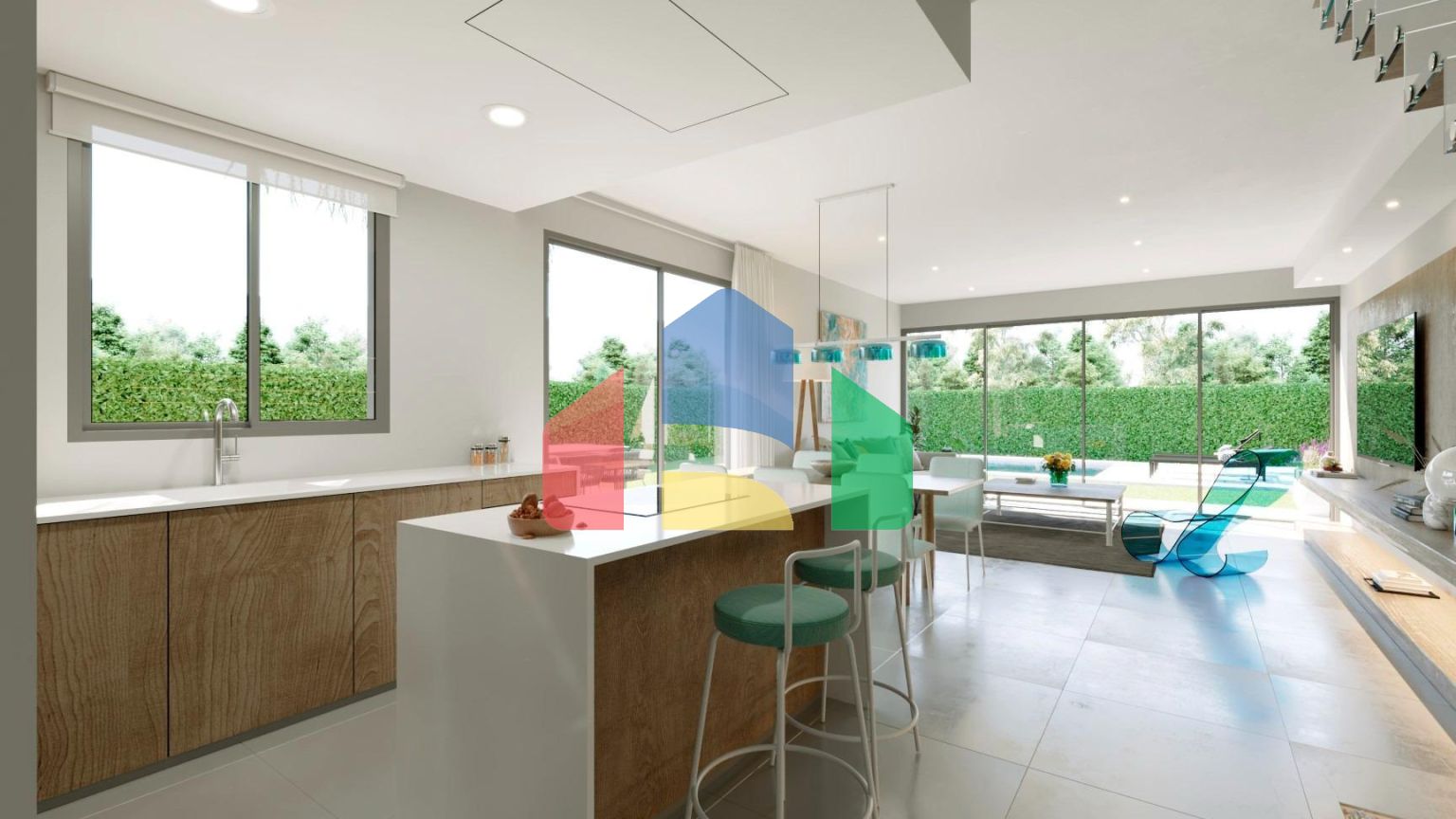 Отдельные дома с садом и бассейном