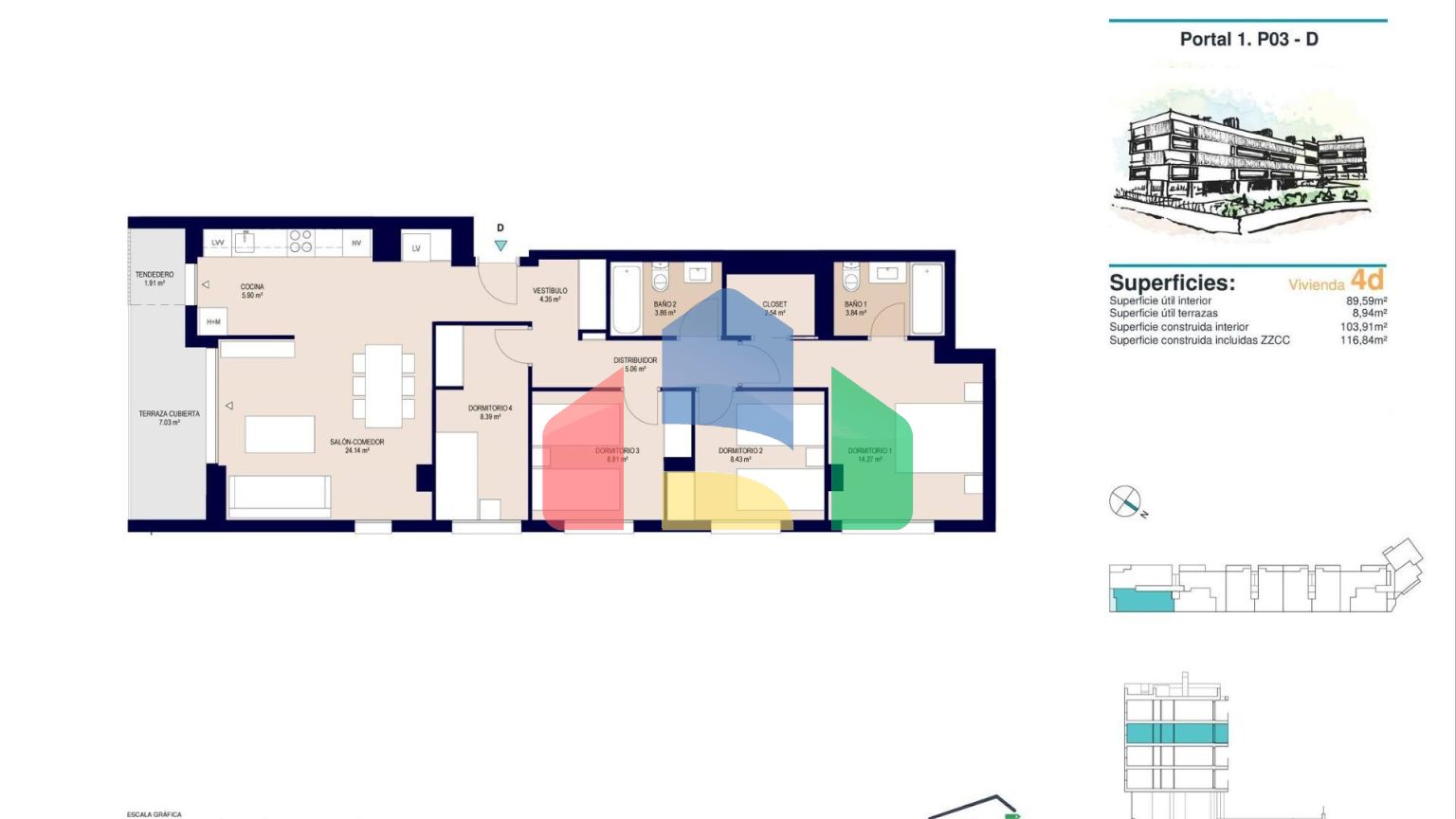 Новый жилой комплекс в Аликанте с открытыми видами на город.
