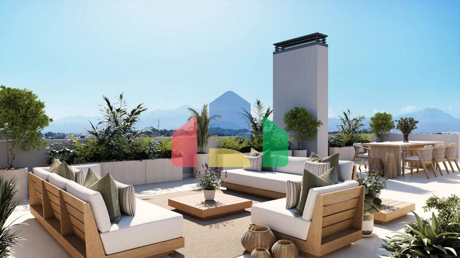 Новый жилой комплекс в Аликанте с открытыми видами на город.