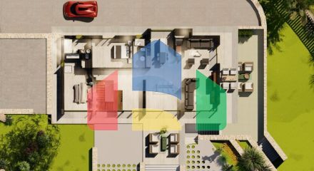 Современня вилла на этапе строительства