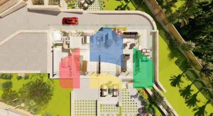 Современня вилла на этапе строительства