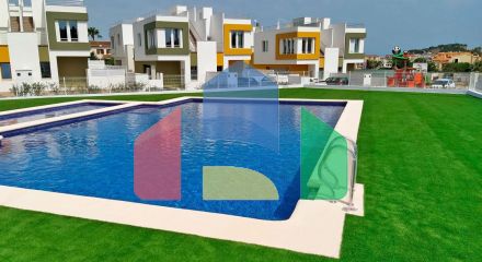 Semi-detached houses with communal pool