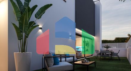 Semi-detached houses with communal pool