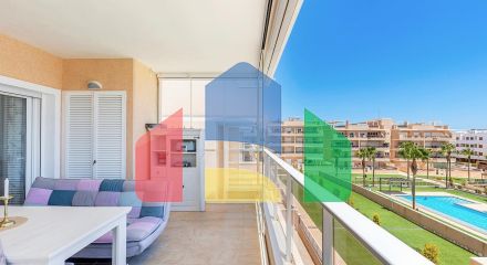 ШИКАРНЫЕ АПАРТАМЕНТЫ В ORIHUELA COSTA. 2 СПАЛЬНИ. 2 ВАННЫЕ КОМНАТЫ. ГАРАЖ И БАССЕЙН. ТЕРРАСА 16М2.