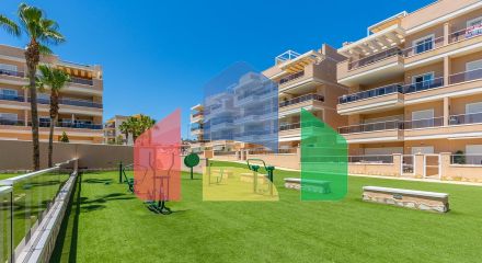 ШИКАРНЫЕ АПАРТАМЕНТЫ В ORIHUELA COSTA. 2 СПАЛЬНИ. 2 ВАННЫЕ КОМНАТЫ. ГАРАЖ И БАССЕЙН. ТЕРРАСА 16М2.