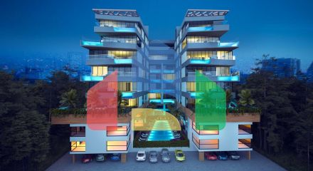 Two bedroom apartment of 74 m2 in a luxury development only 10 minutes from the sea