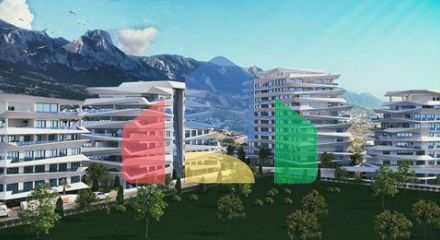 One bedroom apartments of 75 m2 in the heart of Kyrenia.With the best view of the sea and mountain. with all facilities.