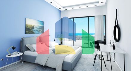 One bedroom apartments of 75 m2 in the heart of Kyrenia.With the best view of the sea and mountain. with all facilities.
