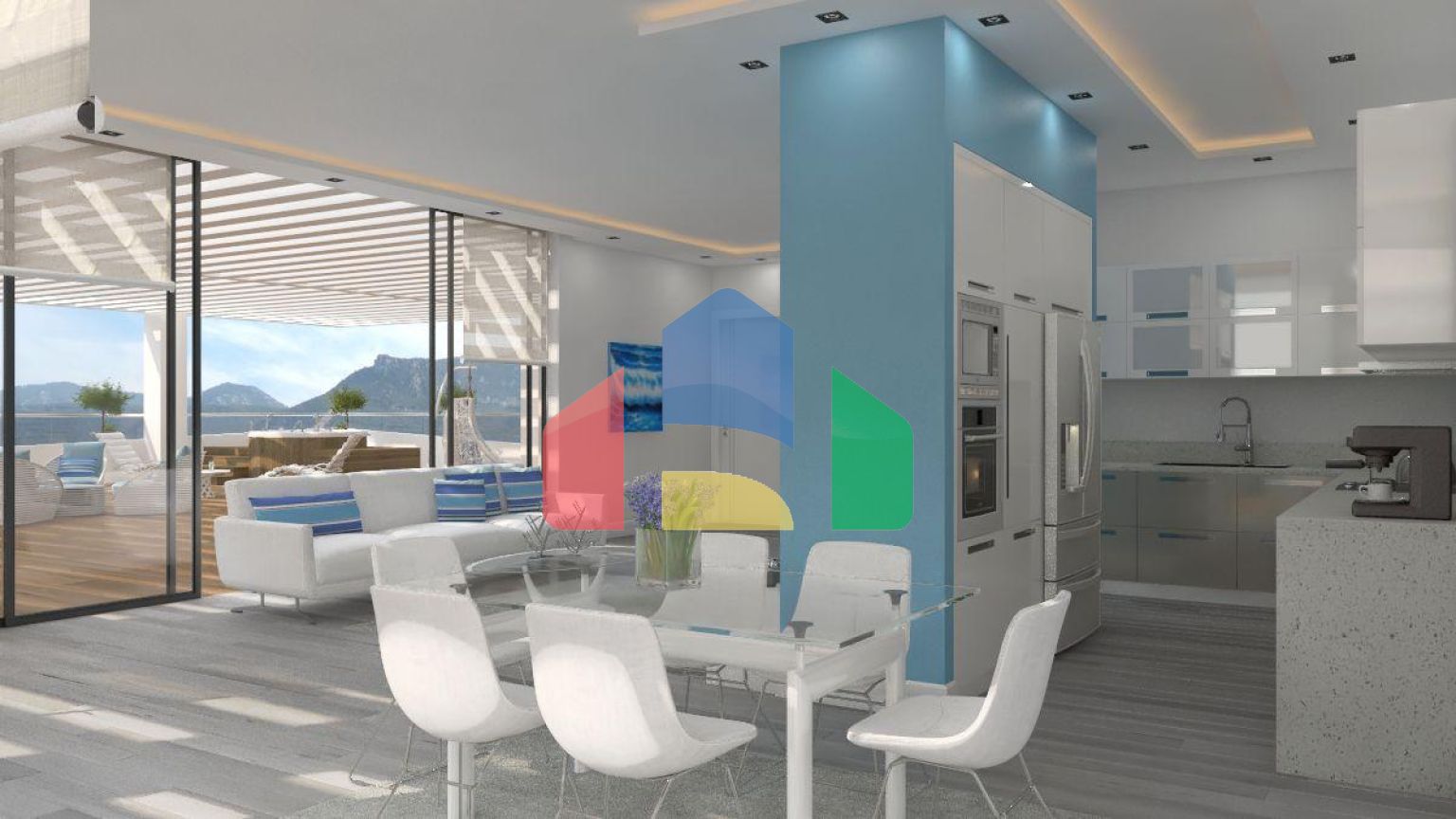 Элитные 2-комнатные апартаменты 75 м2 в центре Кирении