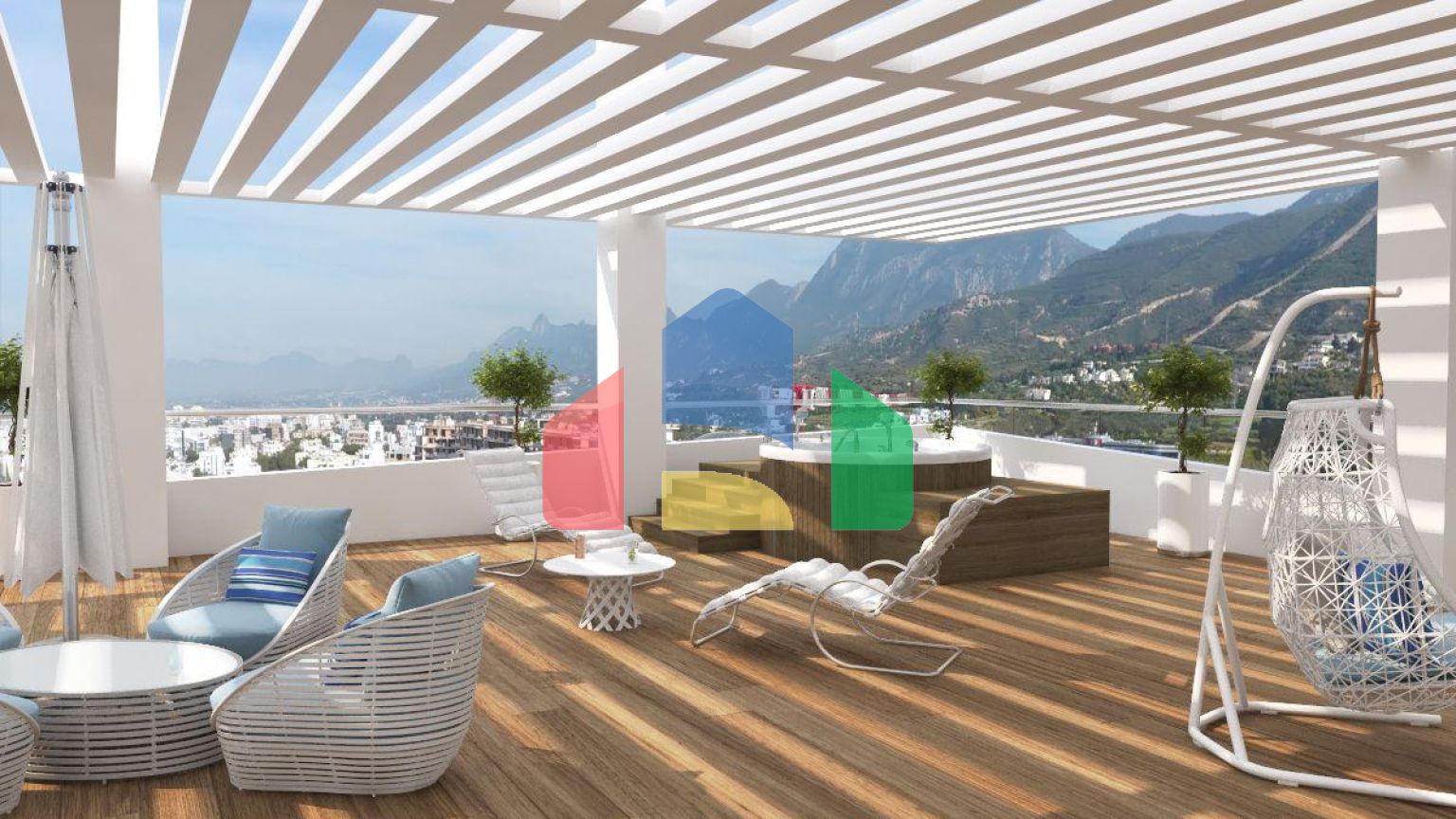 Элитные 2-комнатные апартаменты 75 м2 в центре Кирении