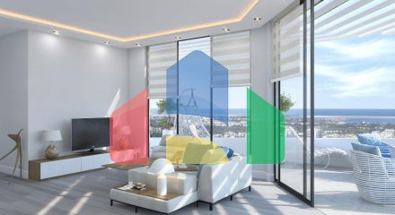 Two bedroom apartments of 112 m2 in the heart of Kyrenia.With the best view of the sea and mountain. with all facilities.
