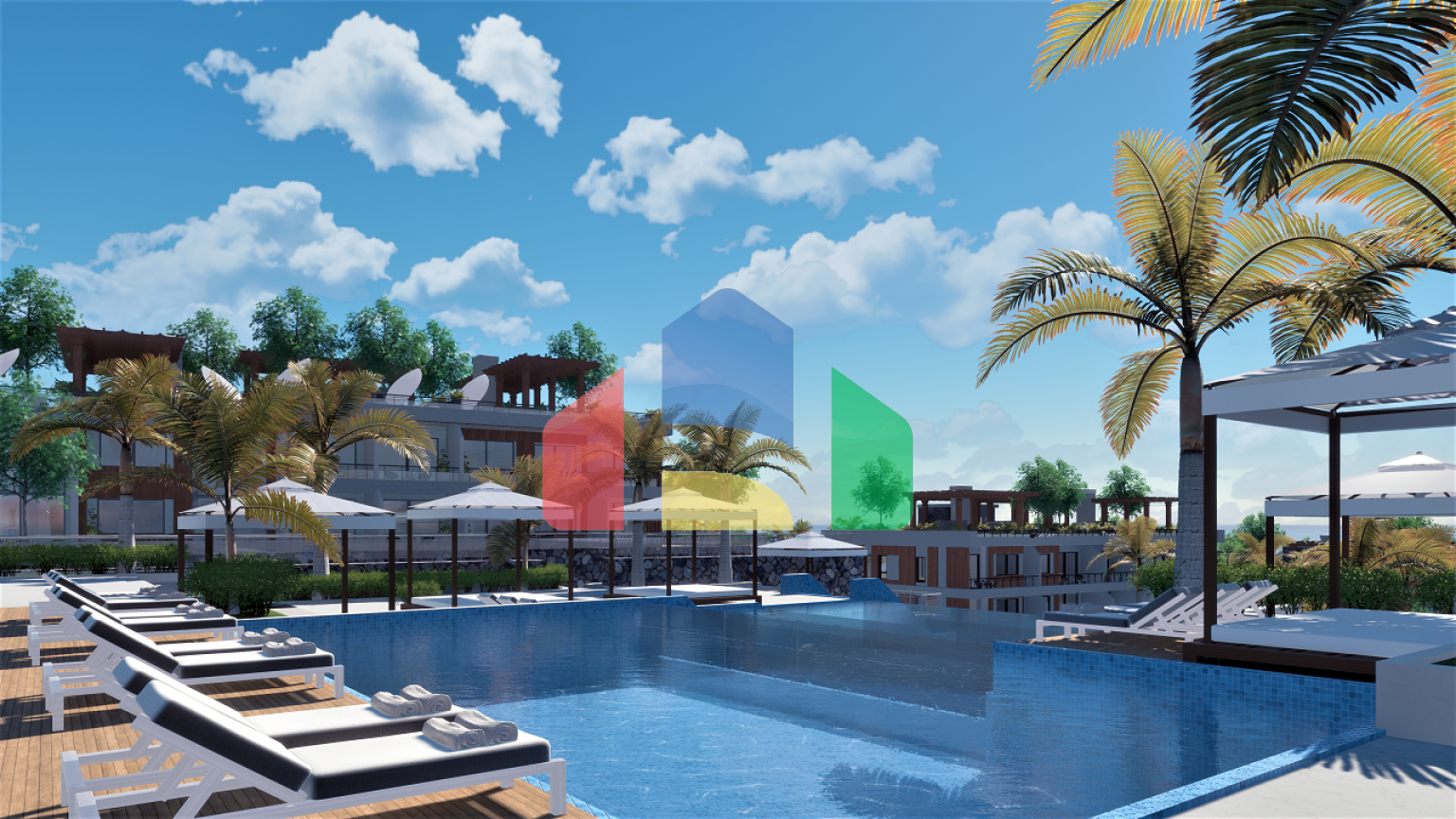 Студия 39м2 с балконом 10м2 в элитном комплексе в 100 метрах от пляжа