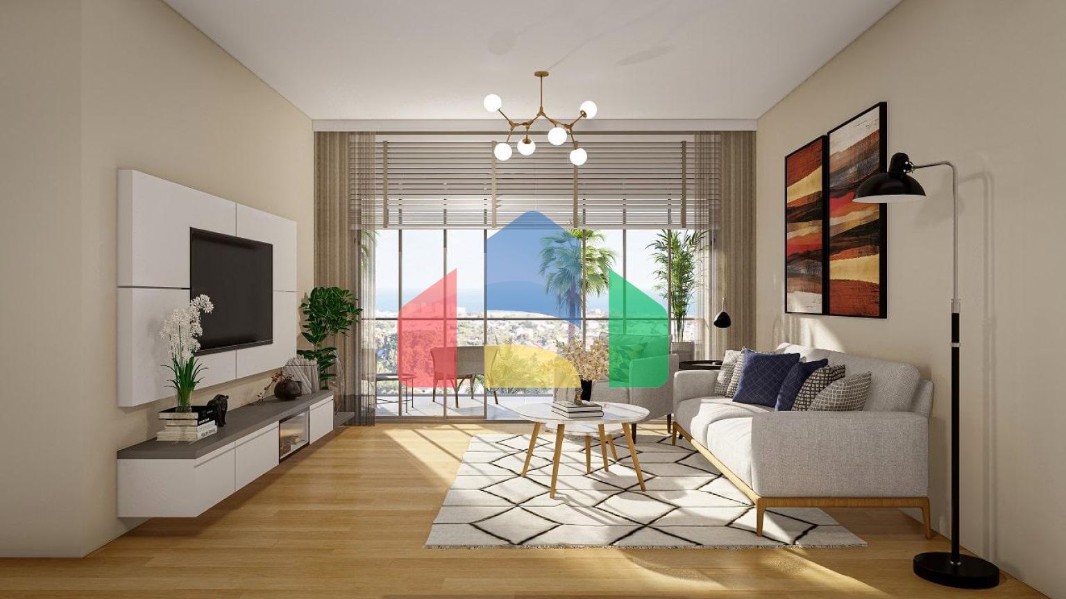 3-комнатные апартаменты 92 м2 +70 м2 терраса в комплексе в 5 минутах от пляжа