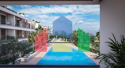 3-комнатные апартаменты 92 м2 +70 м2 терраса в комплексе в 5 минутах от пляжа