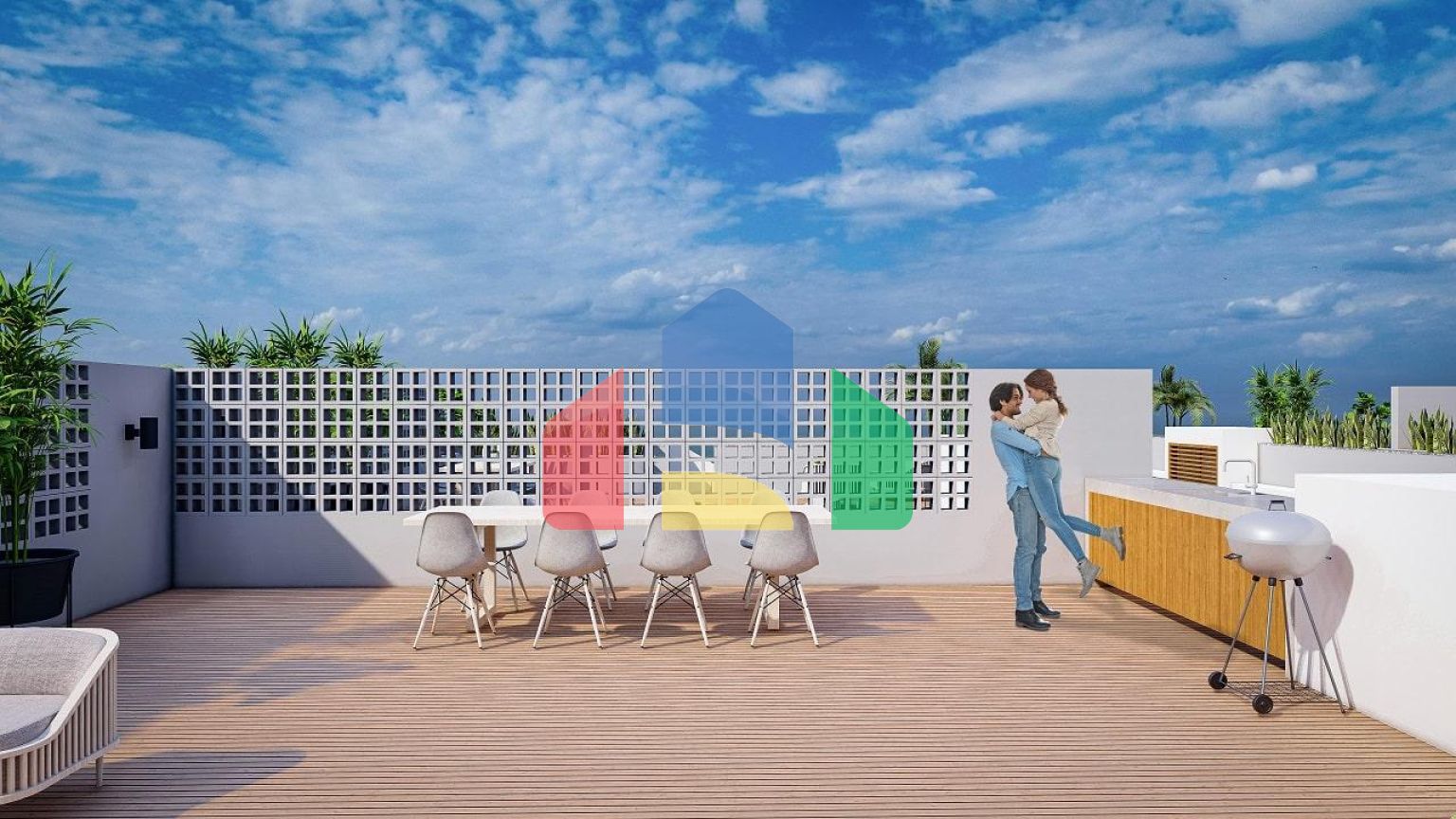 3-комнатные апартаменты 92 м2 +70 м2 терраса в комплексе в 5 минутах от пляжа