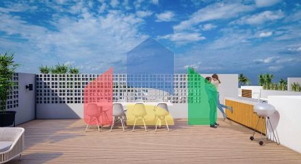 3-комнатные апартаменты 92 м2 +70 м2 терраса в комплексе в 5 минутах от пляжа