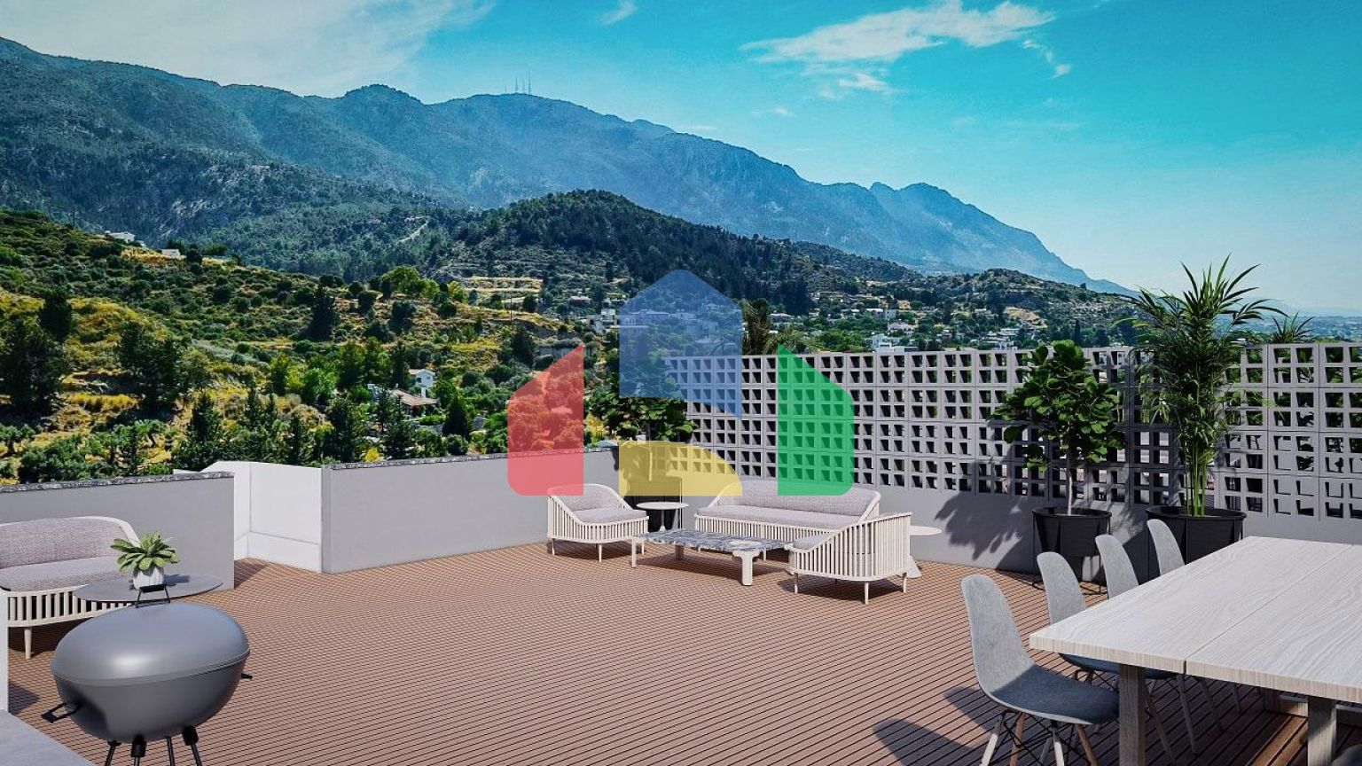 3-комнатные апартаменты 92 м2 +70 м2 терраса в комплексе в 5 минутах от пляжа