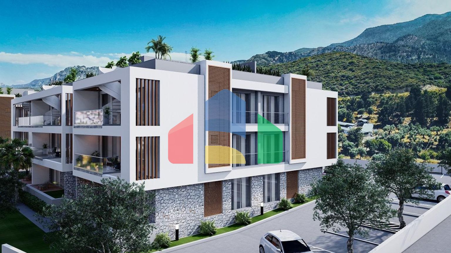 3-комнатные апартаменты 92 м2 +70 м2 терраса в комплексе в 5 минутах от пляжа