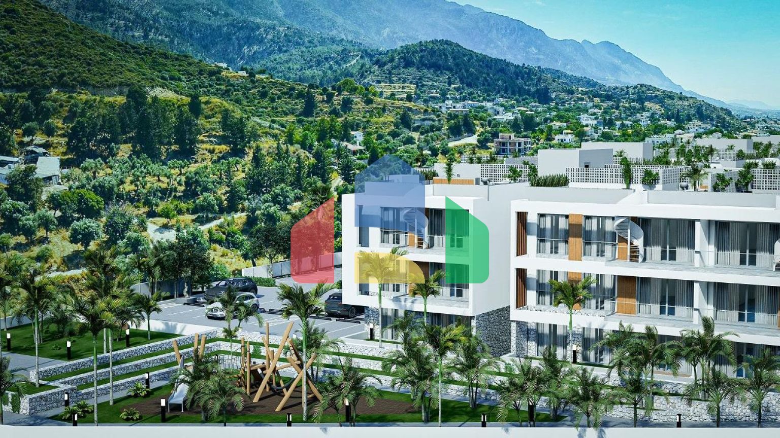 3-комнатные апартаменты 92 м2 +70 м2 терраса в комплексе в 5 минутах от пляжа