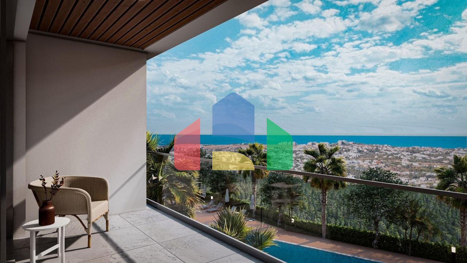 3-комнатные апартаменты 92 м2 +70 м2 терраса в комплексе в 5 минутах от пляжа