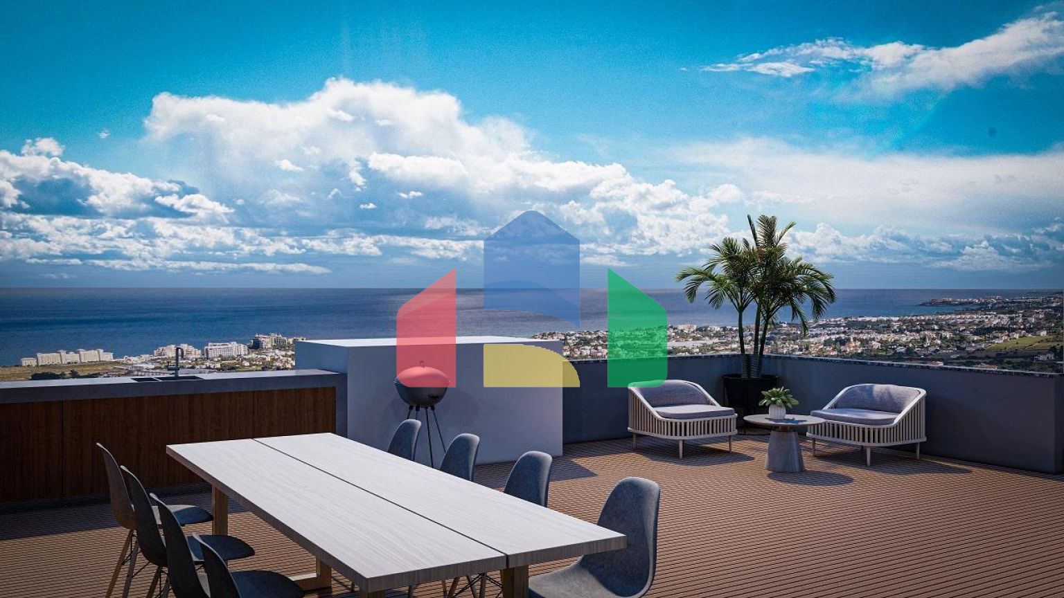 3-комнатные апартаменты 92 м2 +70 м2 терраса в комплексе в 5 минутах от пляжа