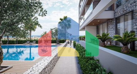 3-комнатные апартаменты 92 м2 +70 м2 терраса в комплексе в 5 минутах от пляжа