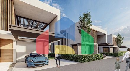 3-bedroom villas 175 m2 + 625 m2 of land in a complex at the foot of the mountains