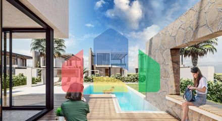 3-bedroom villas 175 m2 + 625 m2 of land in a complex at the foot of the mountains