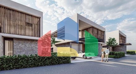 3-bedroom villas 175 m2 + 625 m2 of land in a complex at the foot of the mountains
