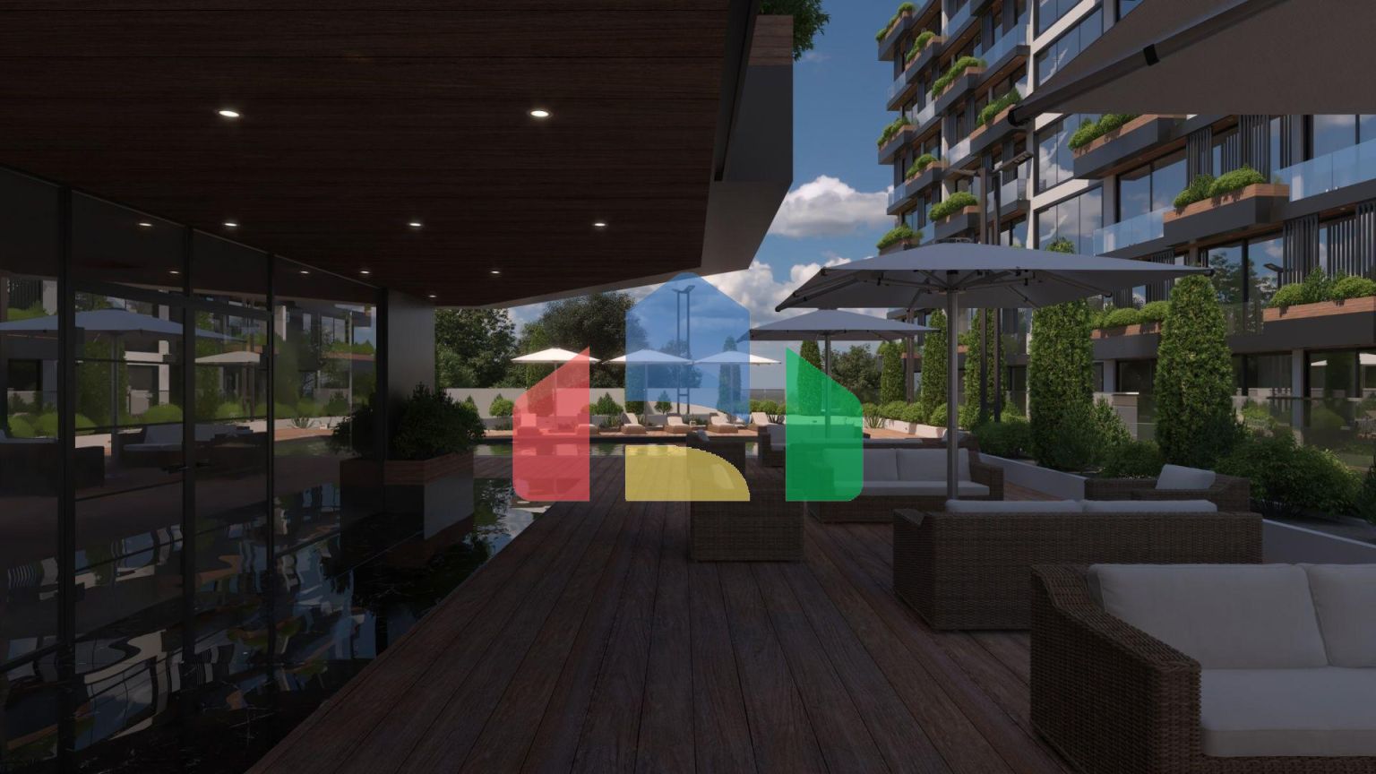 Квартира 3+1 (117м2  ) в роскошном современном комплексе в центре Кирении