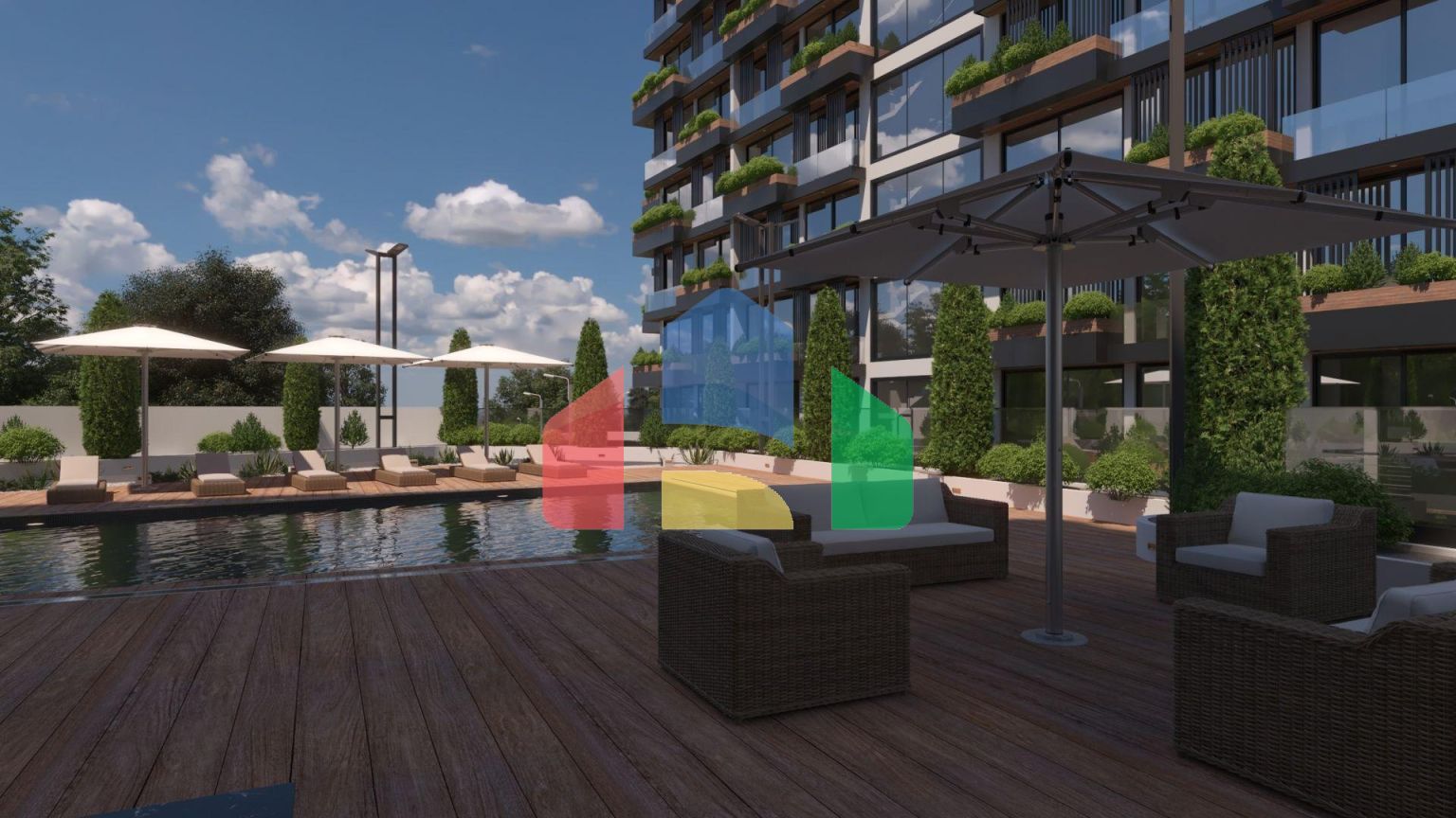 Квартира 3+1 (117м2  ) в роскошном современном комплексе в центре Кирении