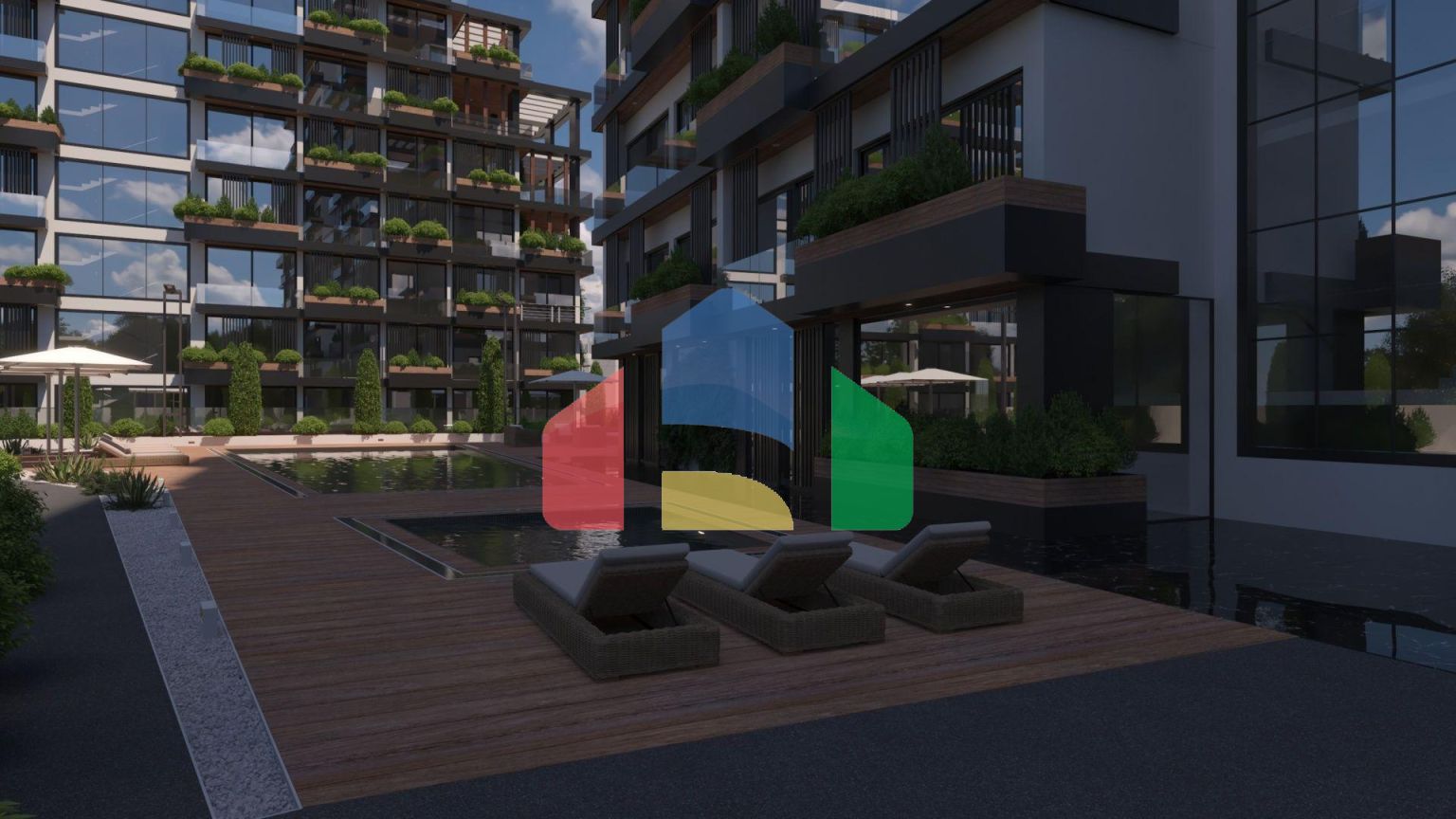 Квартира 3+1 (117м2  ) в роскошном современном комплексе в центре Кирении