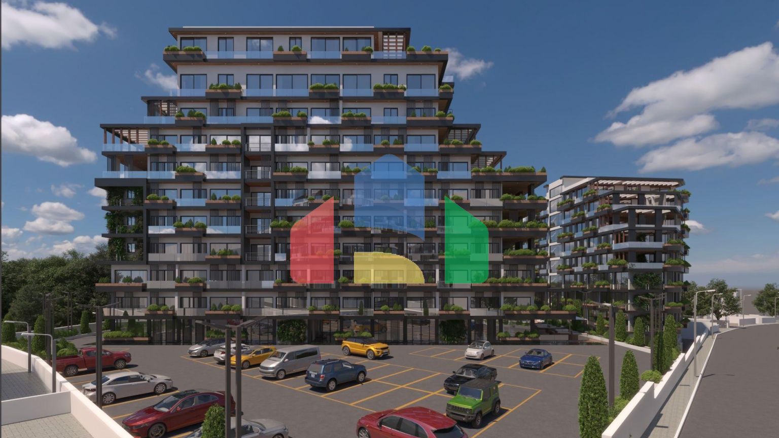 Квартира 3+1 (117м2  ) в роскошном современном комплексе в центре Кирении