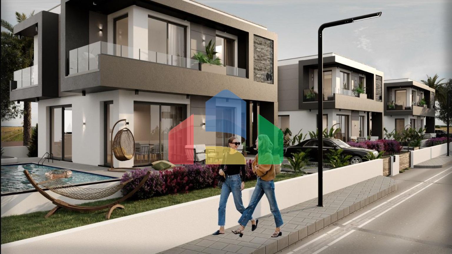 Красивая вилла (4+1) 199 м2 в Чаталкее