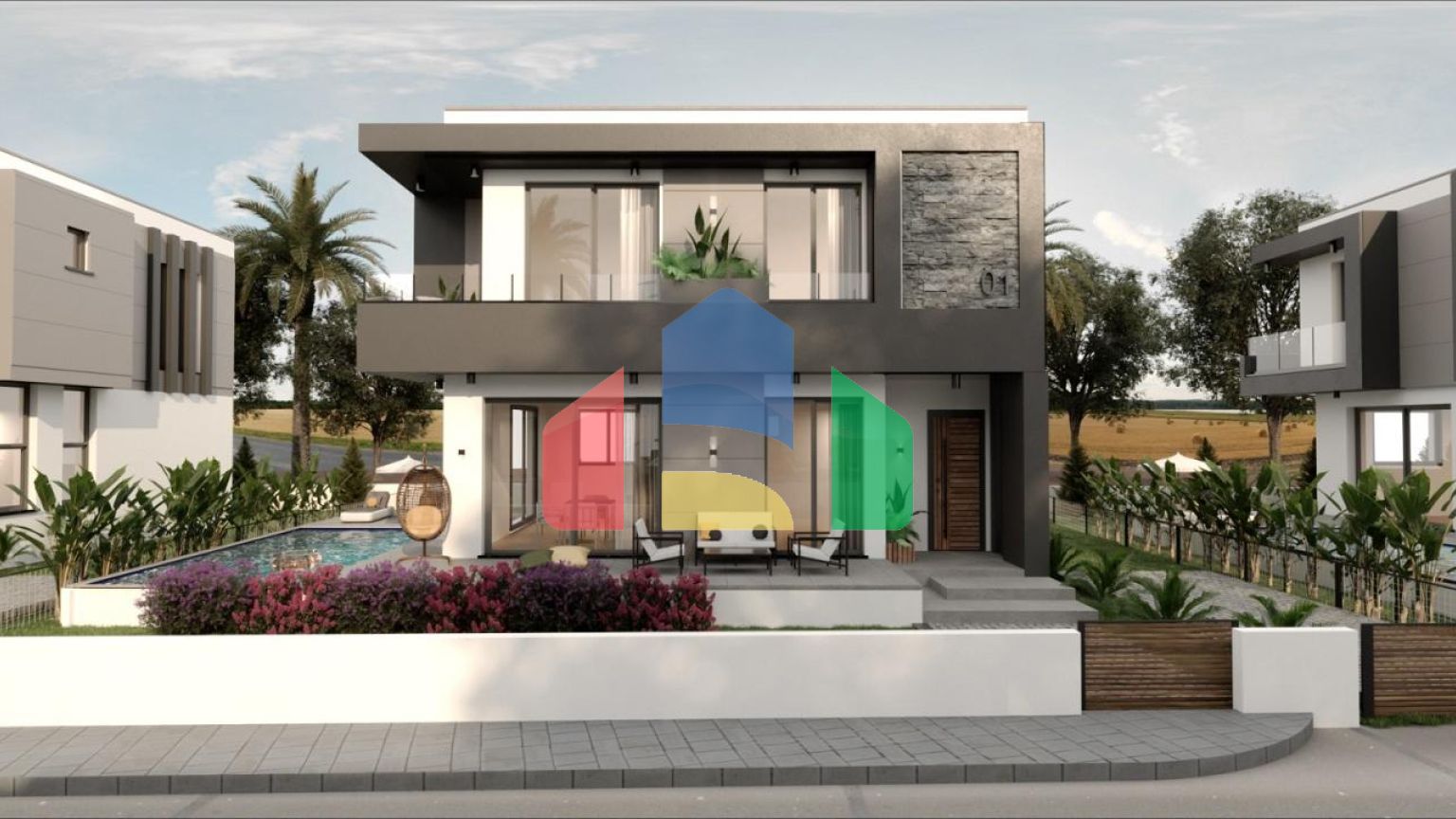 Красивая вилла (4+1) 199 м2 в Чаталкее