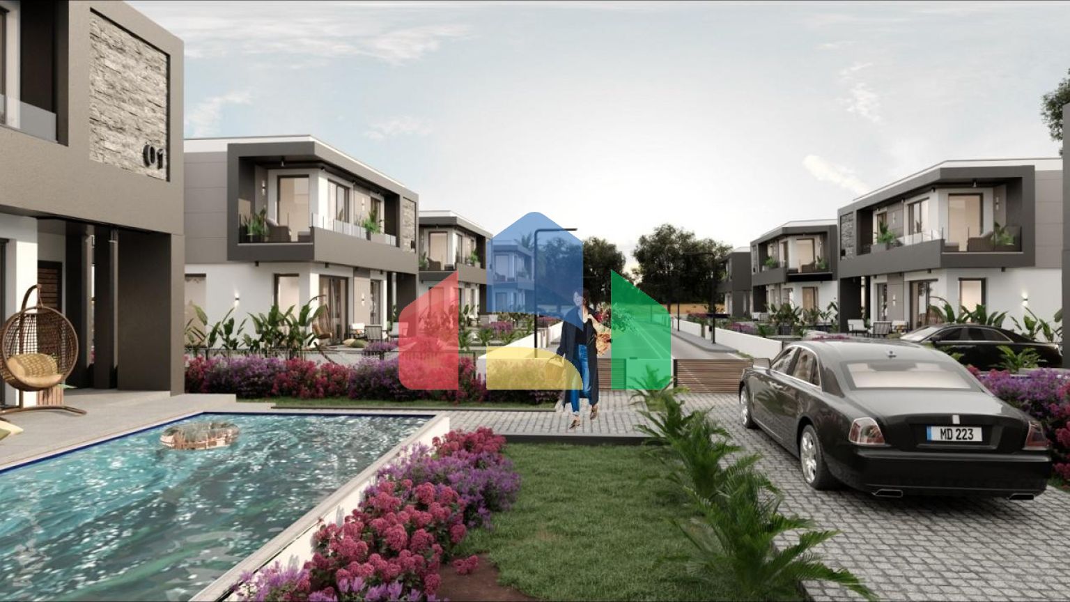 Красивая вилла (4+1) 199 м2 в Чаталкее