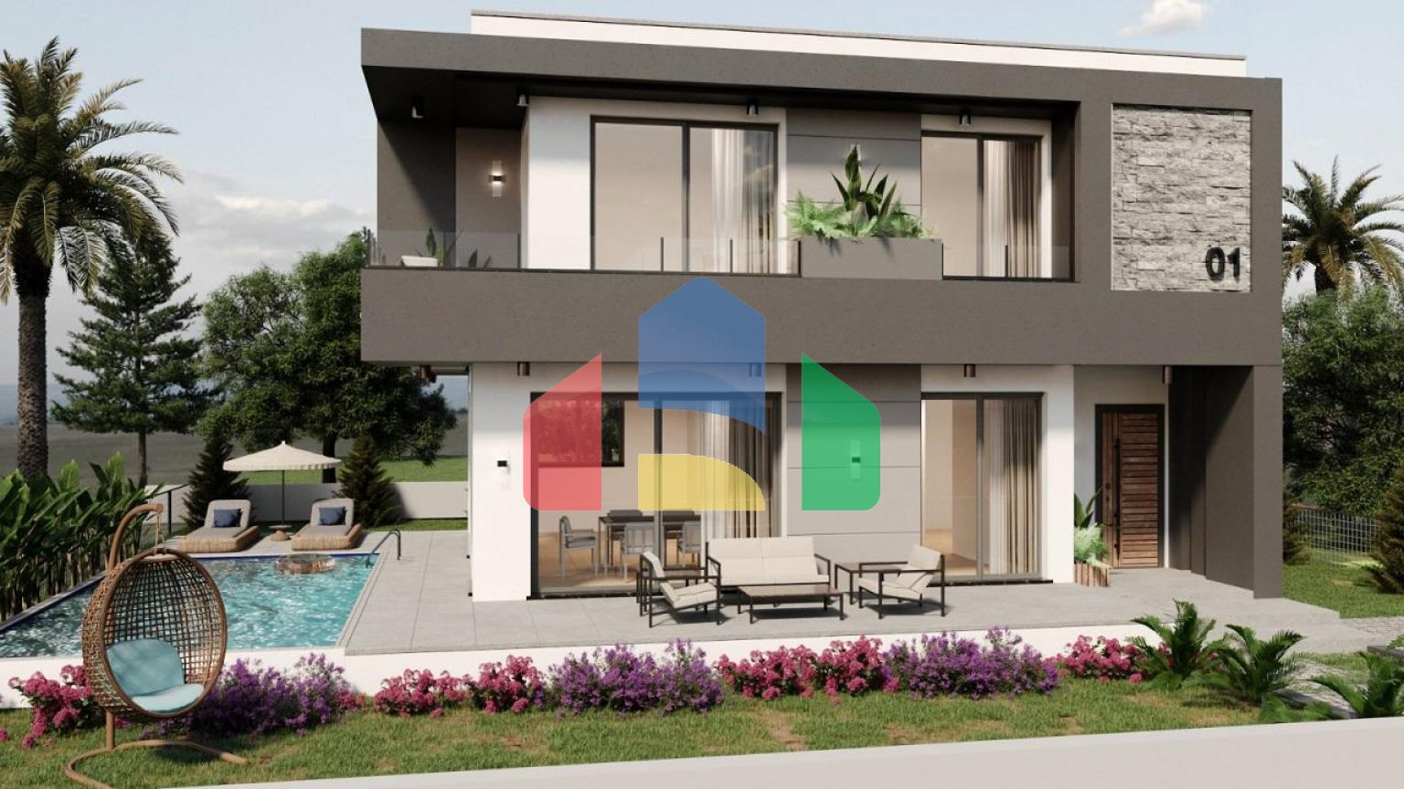 Красивая вилла (4+1) 199 м2 в Чаталкее