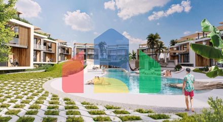 Красивый таунхаус 2+1 (93м2) в уютном комплексе с видом на море и горы