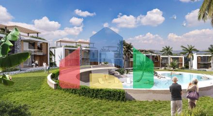 Красивый таунхаус 2+1 (93м2) в уютном комплексе с видом на море и горы