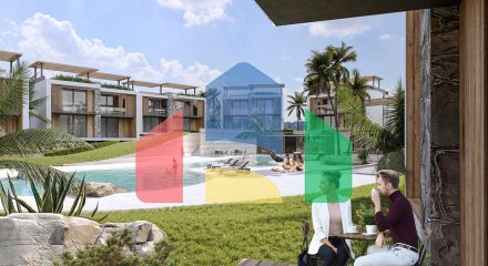 Красивый таунхаус 2+1 (93м2) в уютном комплексе с видом на море и горы