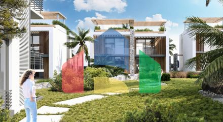 5-room villa (192m2) in a luxurious complex at the foot of the mountains next to the sea