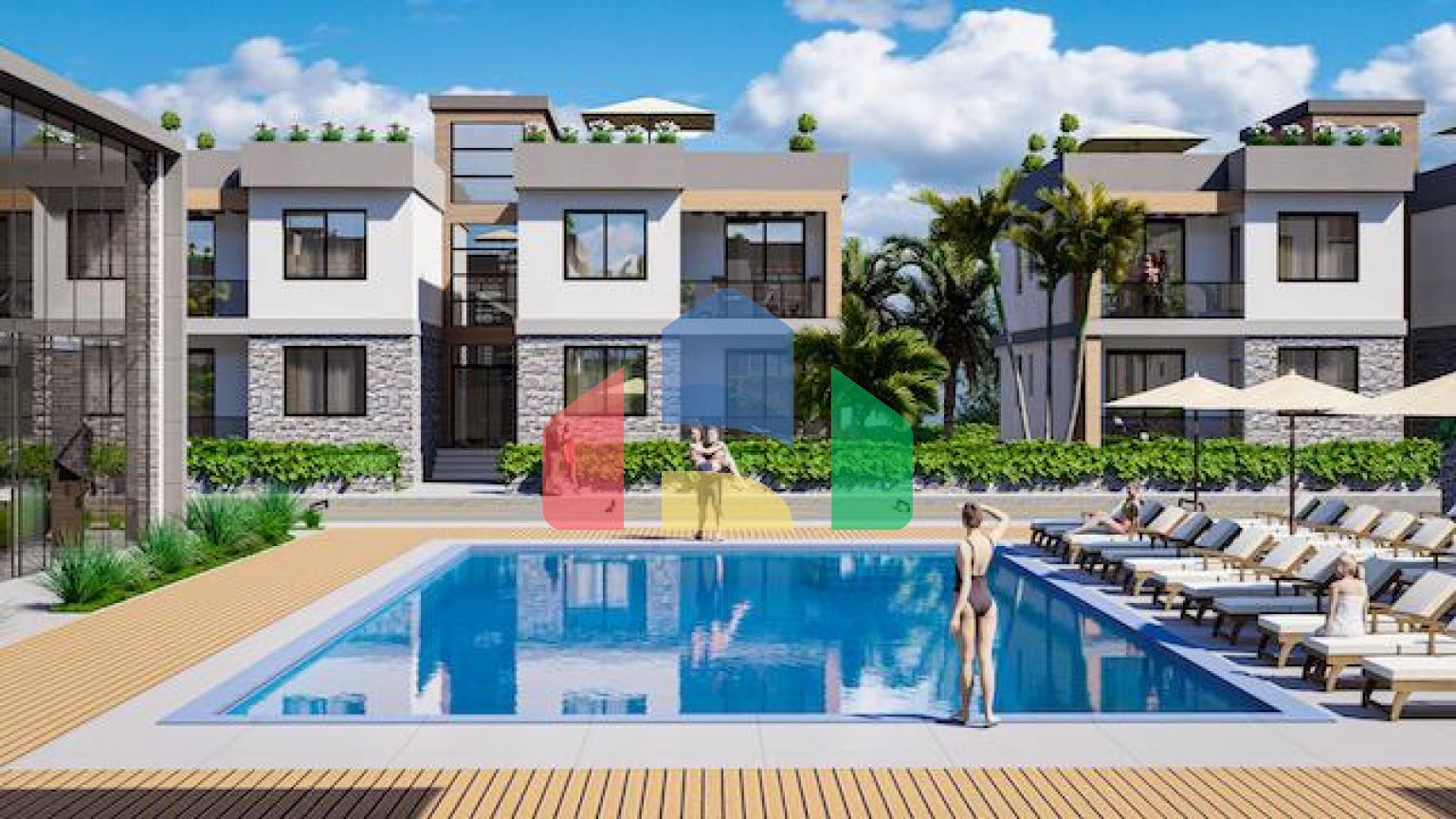 3-комнатная квартира 92 м2 с большим балконом в новом комплексе  в Эсентепе