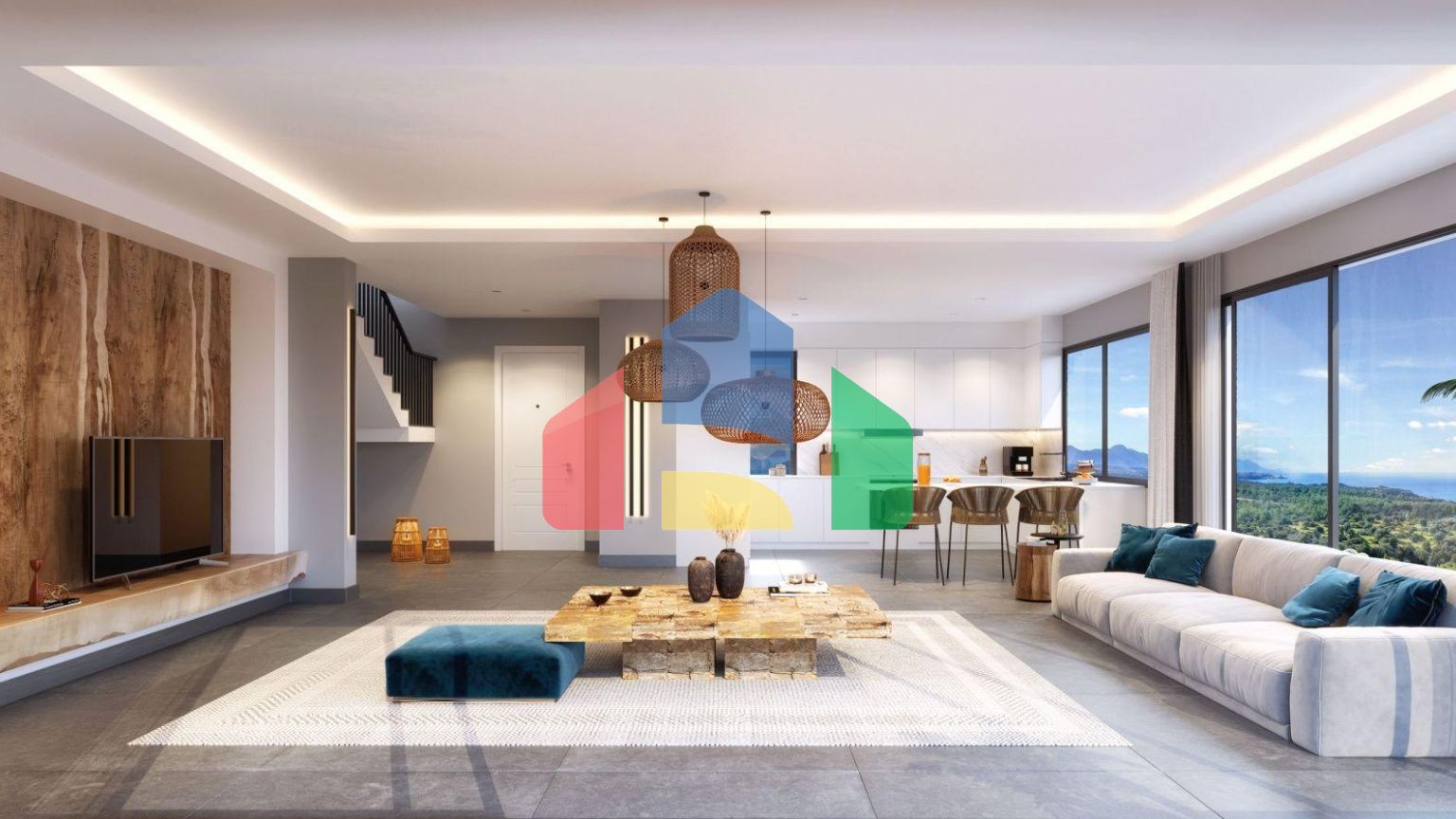 2- комнатная квартира Loft Penthouse 62 м2 + две террасы: 12 м2 и 30 м2 в новом роскошном комплексе в Эсентепе