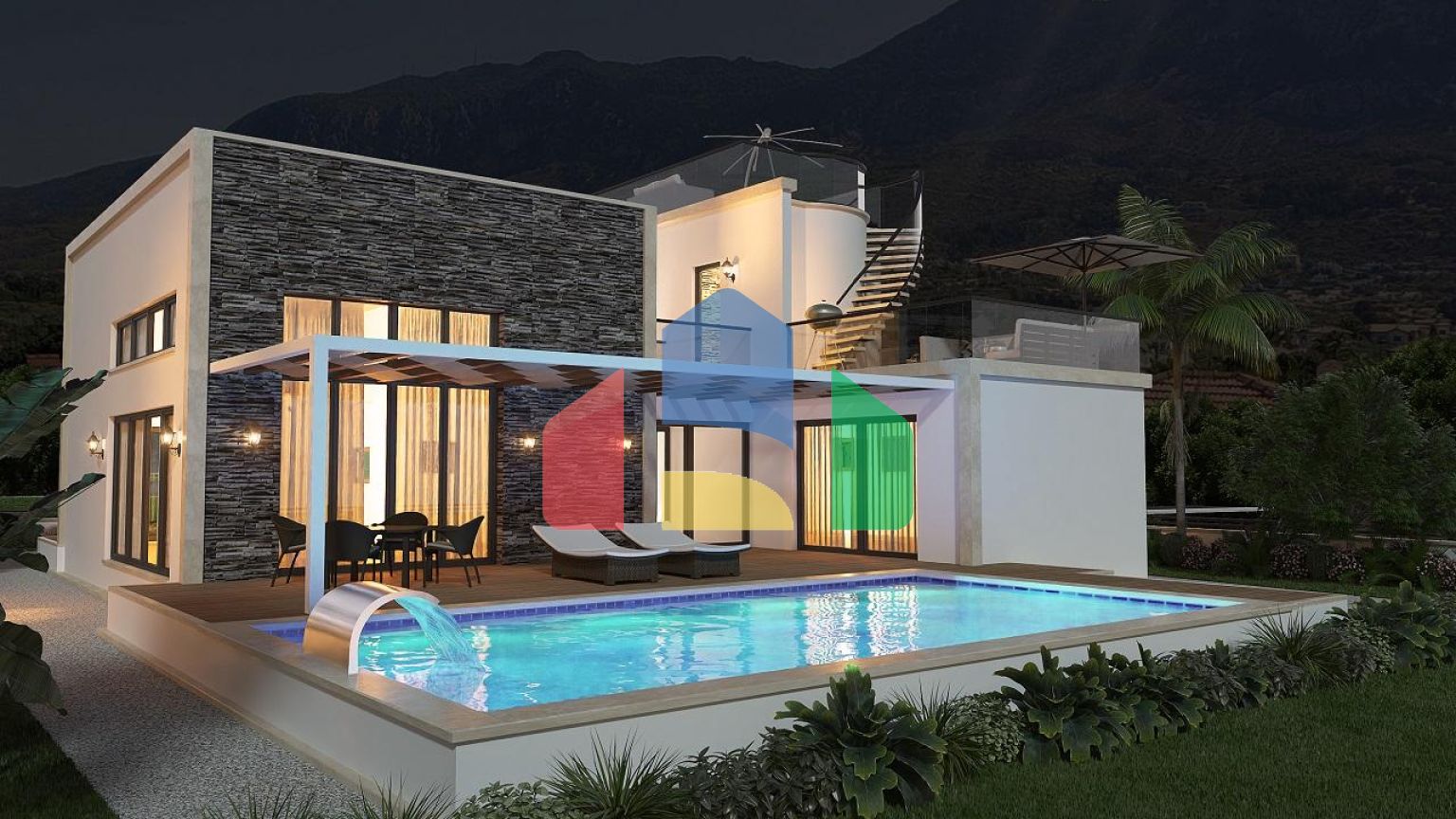 Cовременная вилла 139 м2 c бассейном в Каршияке