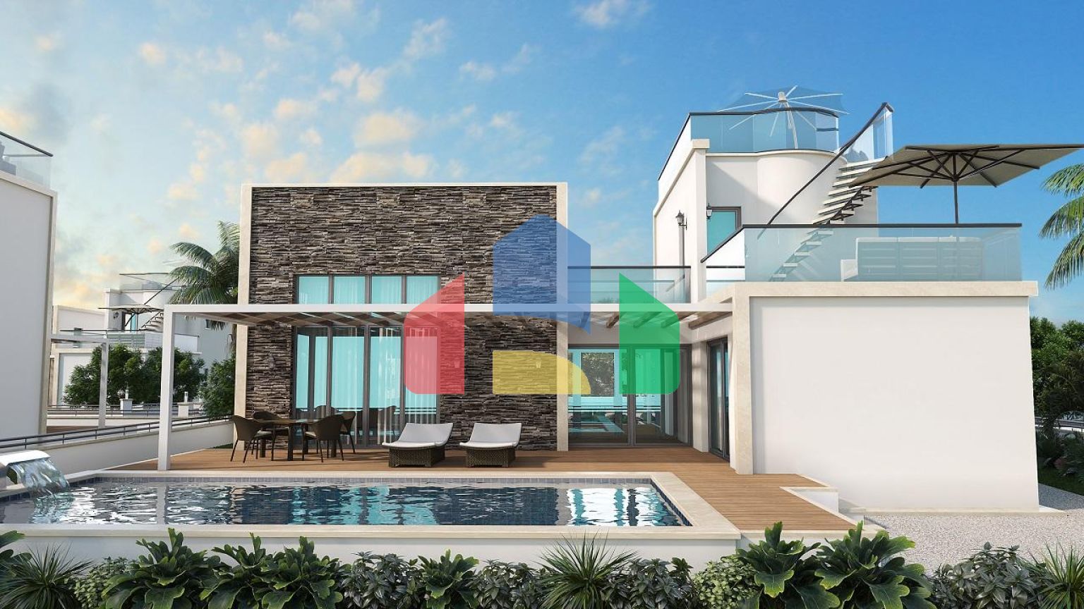 Cовременная вилла 139 м2 c бассейном в Каршияке